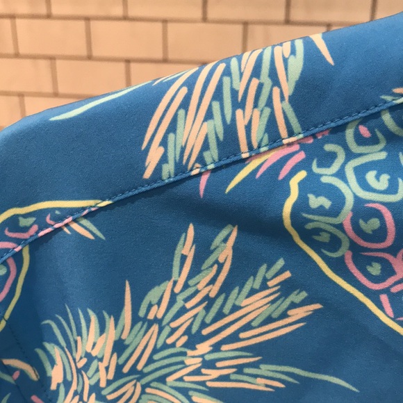 Chubbies Pineapple Shirt Mens Small Blue Pullover Hawaiian Tropical Beach Coast - Picture 3 of 10